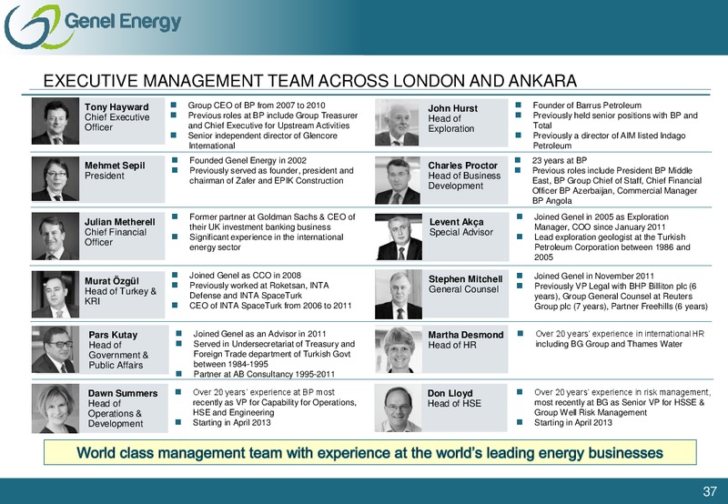 BAML ANNUAL OIL AND GAS INVESTOR FORUM – Genel Energy – slide 36