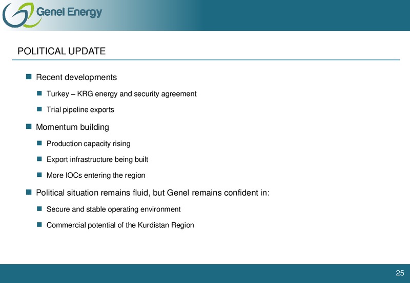 HALF YEAR RESULTS 2012 – Genel Energy – slide 24