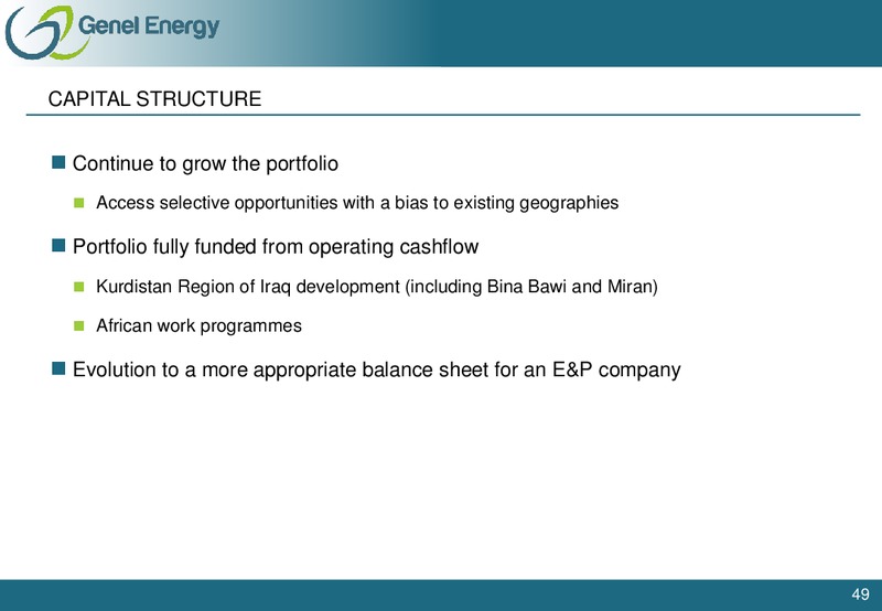 OCTOBER 2012 CORPORATE PRESENTATION – Genel Energy – slide 48
