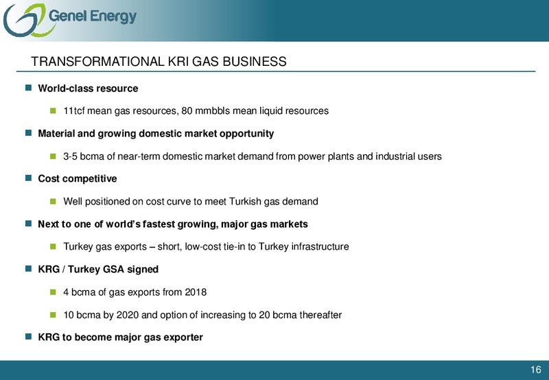 CAPITAL MARKETS DAY – Genel Energy – slide 15