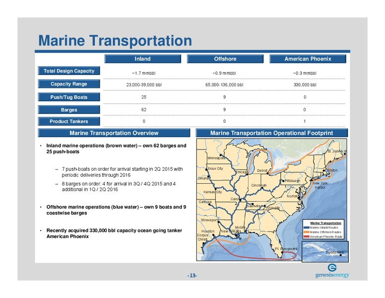 MARCH 2015 INVESTOR PRESENTATION – Genesis Energy Lp – slide 12
