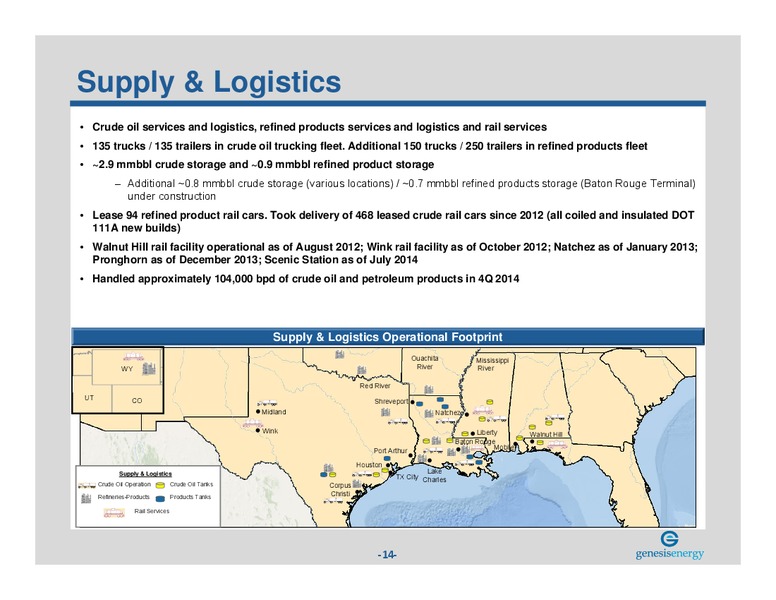 MARCH 2015 INVESTOR PRESENTATION – Genesis Energy Lp – slide 13