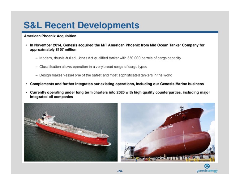 MARCH 2015 INVESTOR PRESENTATION – Genesis Energy Lp – slide 23