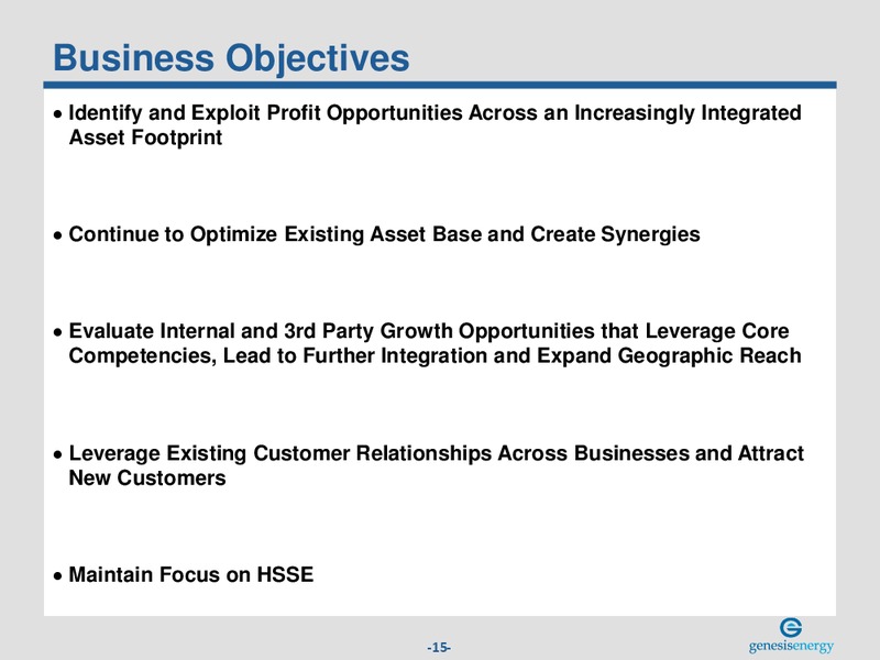 INVESTOR PRESENTATION – Genesis Energy Lp – slide 14