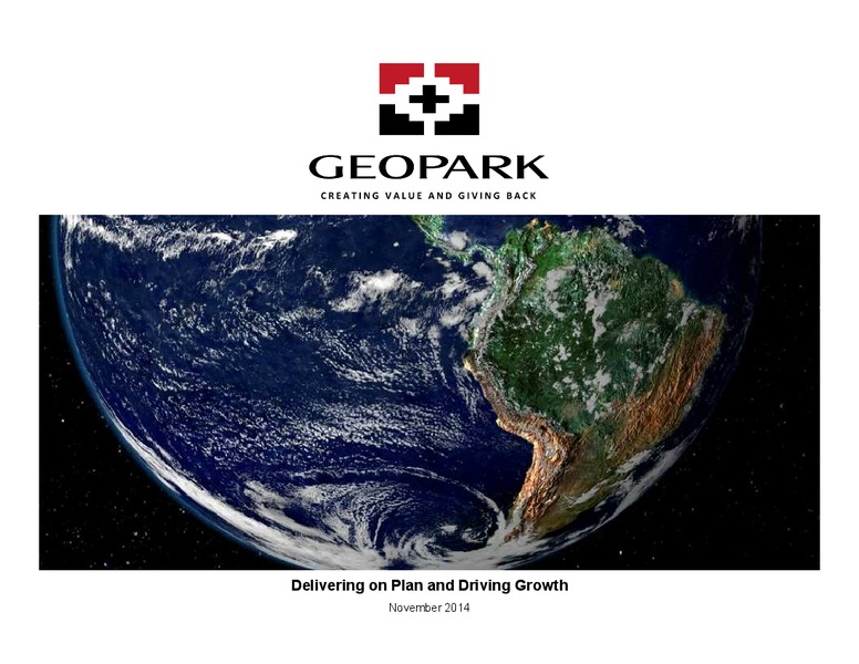 November 2014 Corporate Presentation – Geopark Limited – slide 1