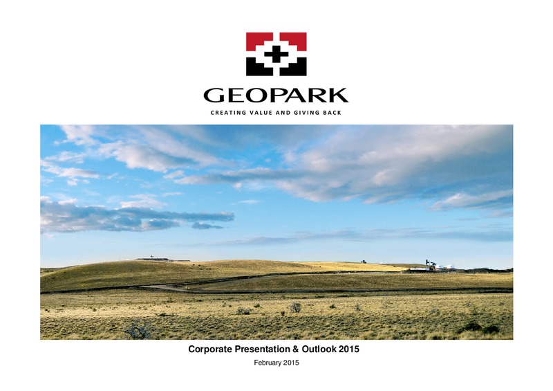 Corporate Presentation & Outlook 2015 – Geopark Limited – slide 1