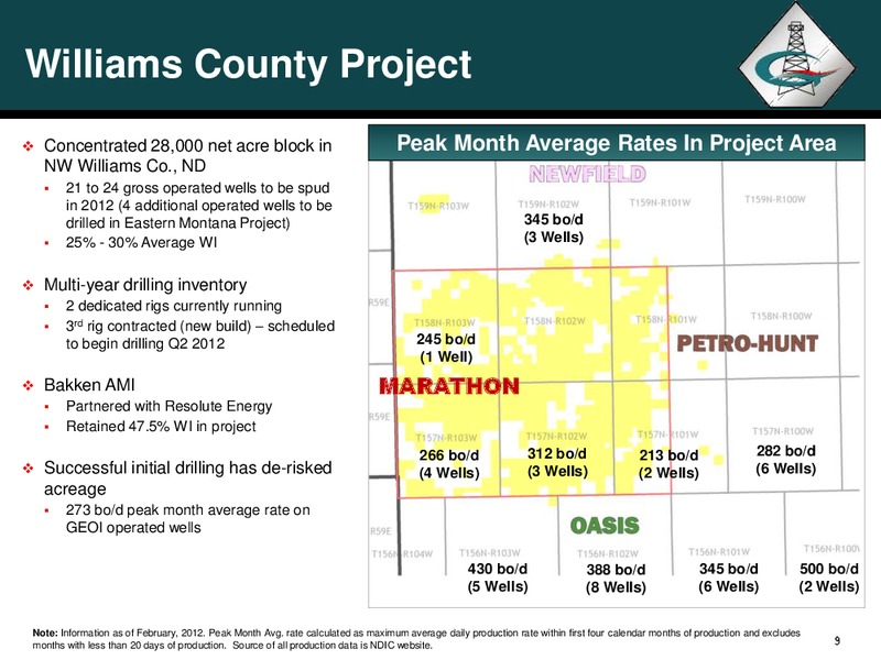 FEBRUARY 2012 CORPORATE PROFILE – Georesources, Inc. – slide 8
