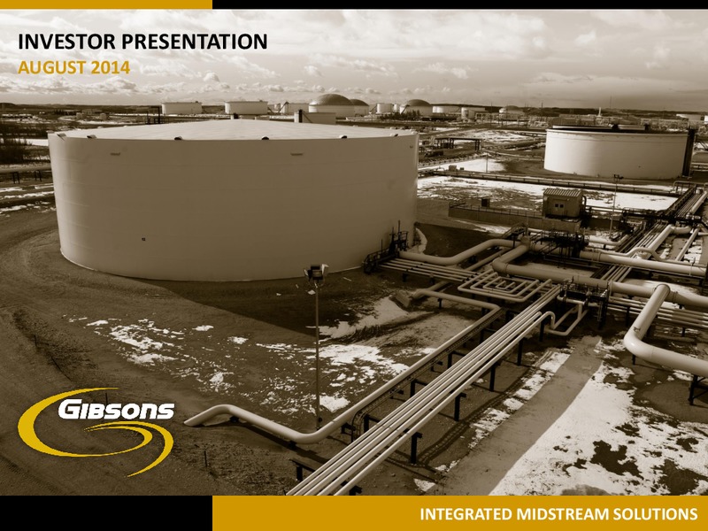 INVESTOR PRESENTATION – Gibson Energy Inc. – slide 1