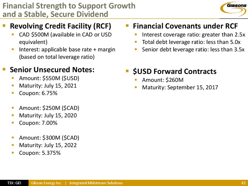 INVESTOR PRESENTATION – Gibson Energy Inc. – slide 40