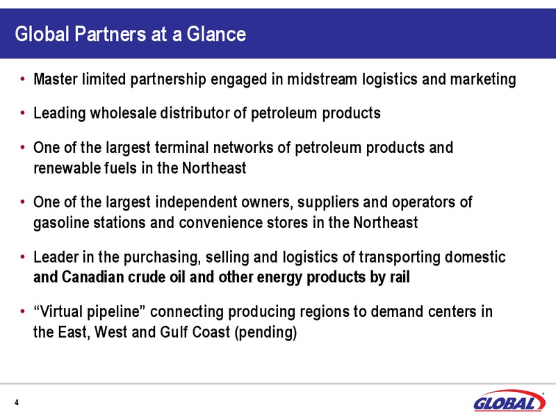 UBS MLP ONE ON ONE CONFERENCE – Global Partners Lp – slide 2