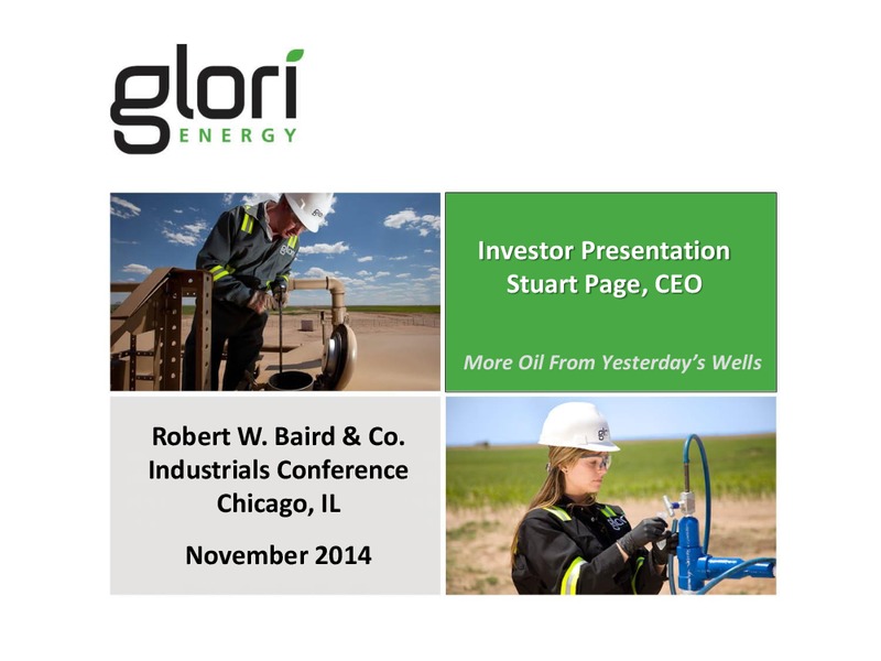 INVESTOR PRESENTATION – Glori Energy Inc. – slide 1
