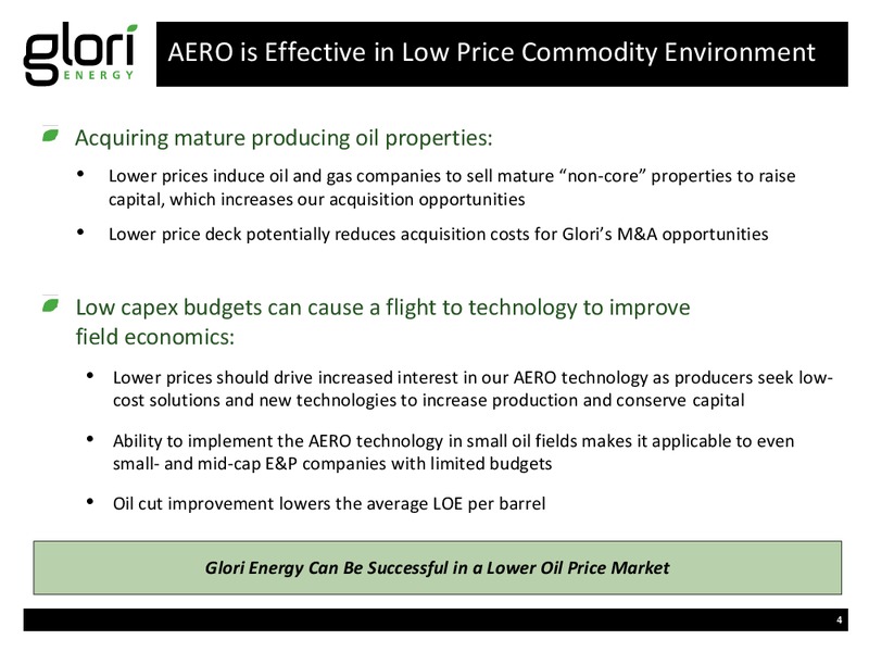 INVESTOR PRESENTATION – Glori Energy Inc. – slide 4