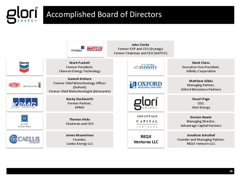 INVESTOR PRESENTATION – Glori Energy Inc. – slide 26