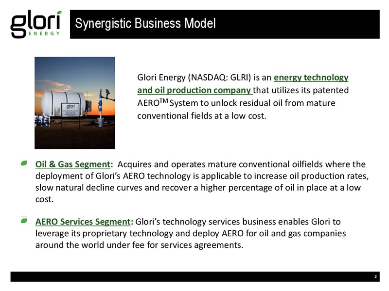 IPAA OGIS 2015 NEW YORK – Glori Energy Inc. – slide 2