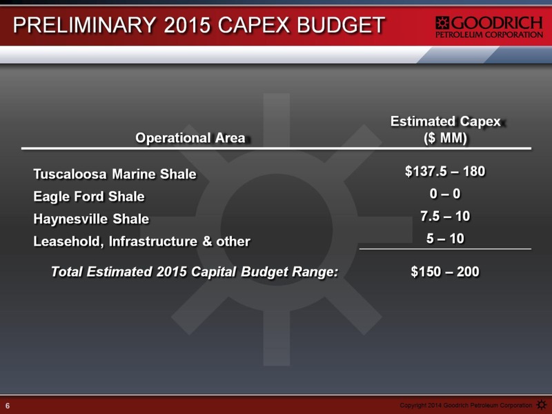 MANAGEMENT PRESENTATION – Goodrich Petroleum Corp. – slide 6