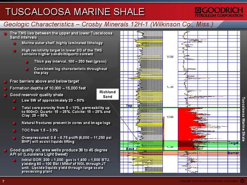 Tuscaloosa Marine Shale Presentation – Goodrich Petroleum Corp. – slide 6