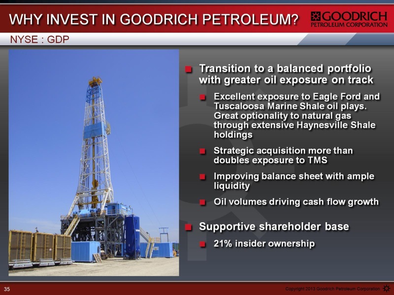 ENERCOM THE OIL AND SERVICES CONFERENCE 12 – Goodrich Petroleum Corp. – slide 35