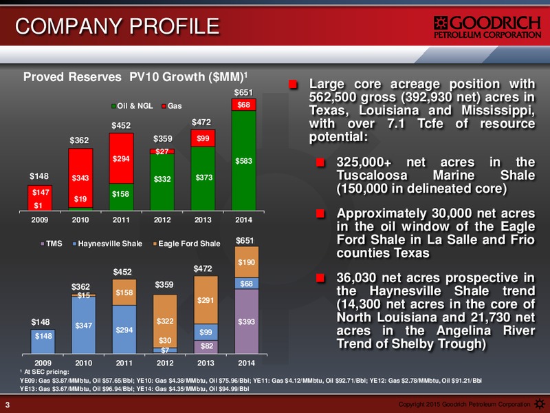 FEBRUARY 2015 EARNINGS CALL PRESENTATION – Goodrich Petroleum Corp. – slide 2