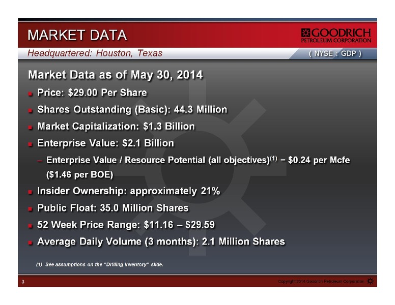 JUNE 2014 IPAA OGIS – Goodrich Petroleum Corp. – slide 3