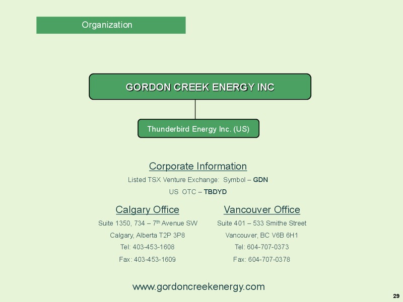 INVESTOR PRESENTATION – Gordon Creek  Llc – slide 26