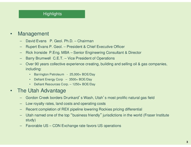 Investor Presentation – Gordon Creek  Llc – slide 3
