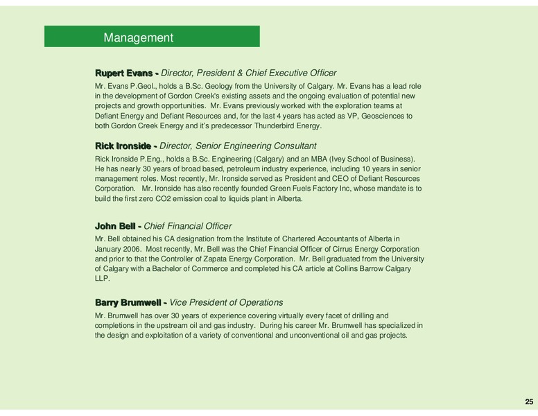 Investor Presentation – Gordon Creek  Llc – slide 23