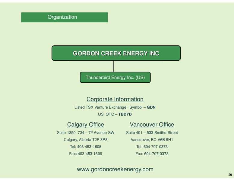 Investor Presentation – Gordon Creek  Llc – slide 26