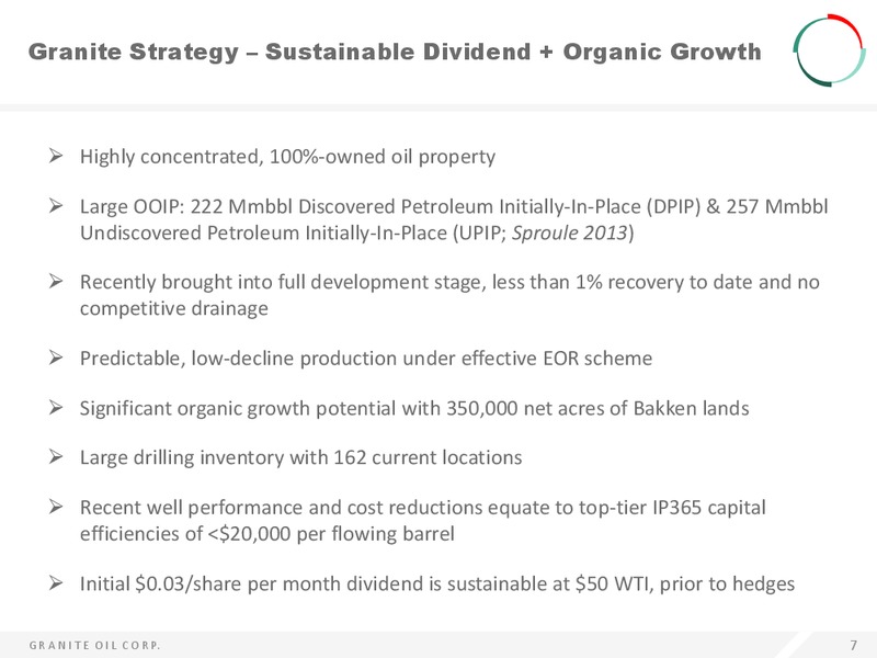 APRIL 2015 INVESTOR PRESENTATION – Granite Oil Corp – slide 7