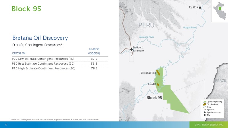 MAY 2015 INVESTOR PRESENTATION – Gran Tierra Energy, Inc. – slide 16