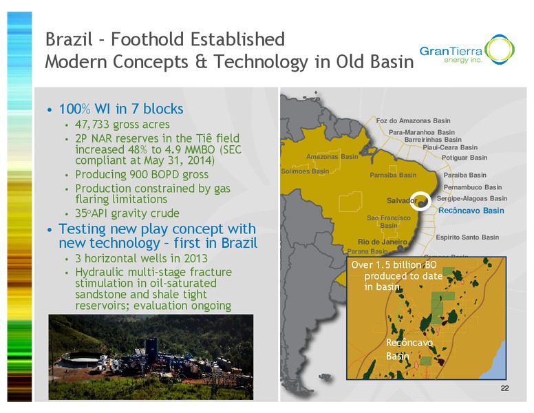 INVESTOR PRESENTATION – Gran Tierra Energy, Inc. – slide 21