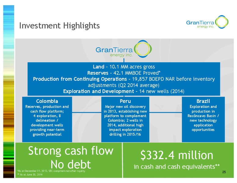 IPAA OGIS SAN FRANCISCO – Gran Tierra Energy, Inc. – slide 24