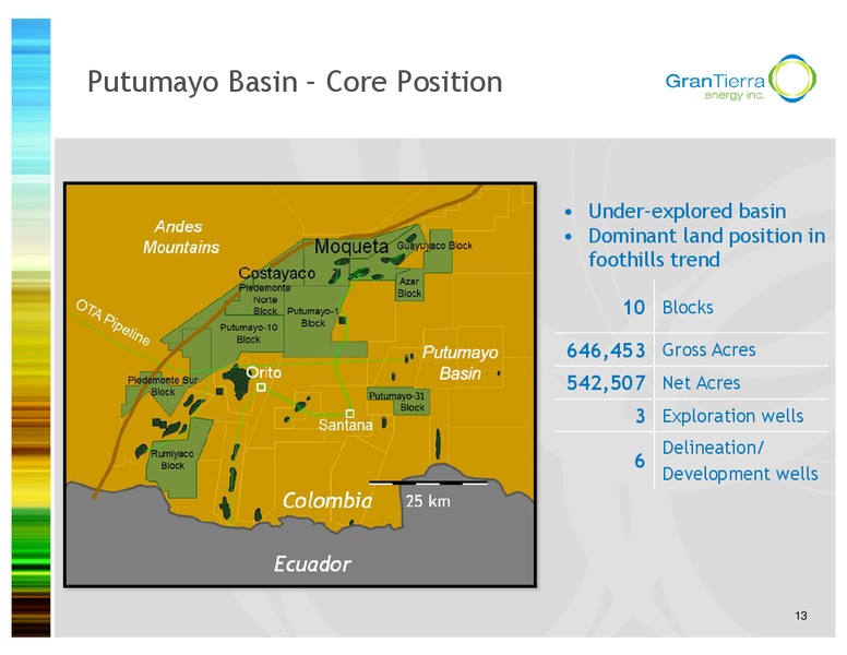 INVESTOR PRESENTATION – Gran Tierra Energy, Inc. – slide 12