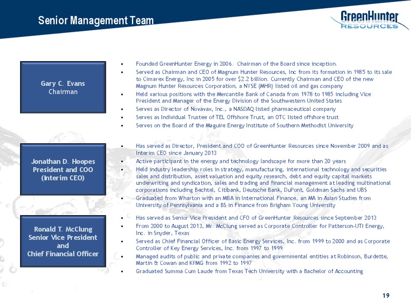 Cowen and Company Energy Conference – Greenhunter Resources – slide 18