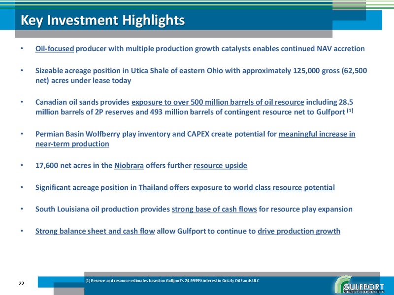 JANUARY 2012 INVESTOR PRESENTATION – Gulfport Energy Corp. – slide 21