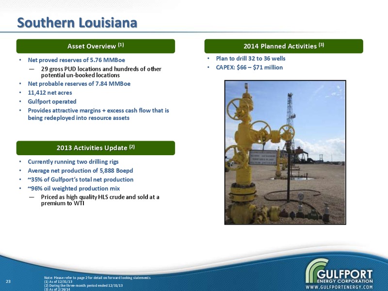 Q4 2013 INVESTOR PRESENTATION – Gulfport Energy Corp. – slide 22