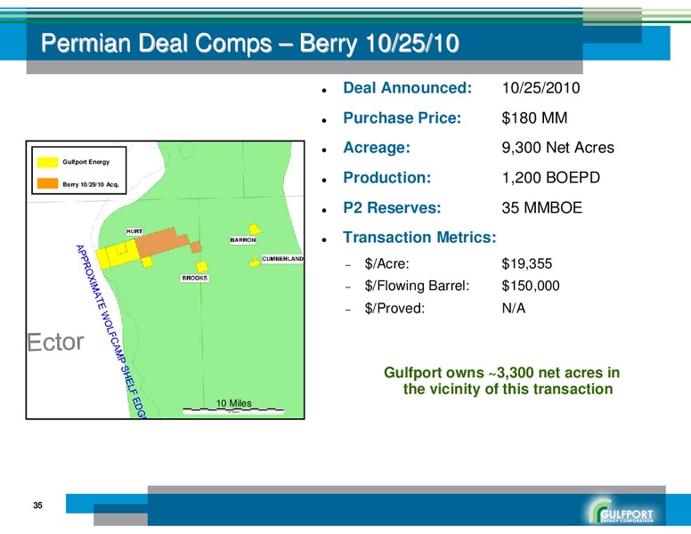 Q1 2011 EARNINGS CALL – Gulfport Energy Corp. – slide 34