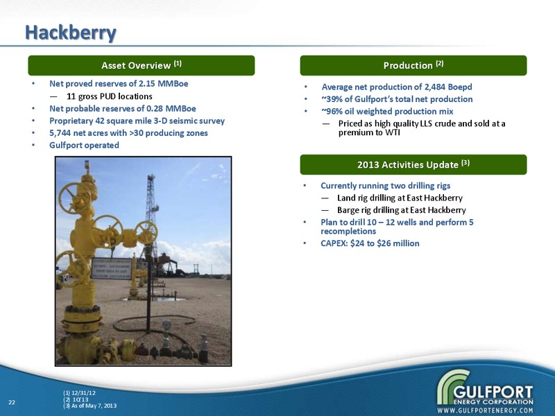 MAY 2013 INVESTOR PRESENTATION – Gulfport Energy Corp. – slide 21