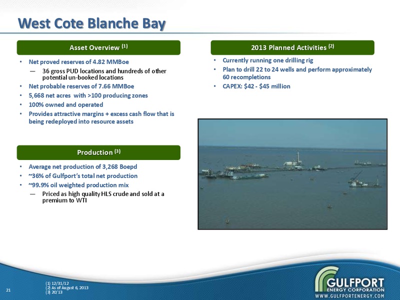AUGUST 2013 INVESTOR PRESENTATION – Gulfport Energy Corp. – slide 20
