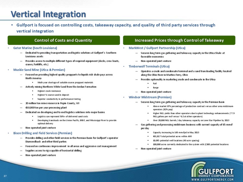 OCTOBER 2012 INVESTOR PRESENTATION – Gulfport Energy Corp. – slide 26