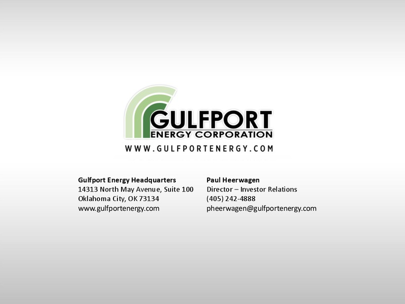 NOVEMBER 2012 INVESTOR PRESENTATION – Gulfport Energy Corp. – slide 33