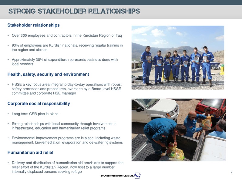 APRIL 2015 INVESTOR PRESENTATION – Gulf Keystone Petroleum Ltd. – slide 8
