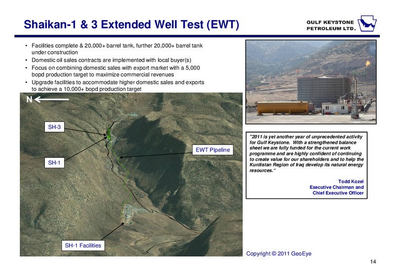 INVESTOR PRESENTATION – Gulf Keystone Petroleum Ltd. – slide 14