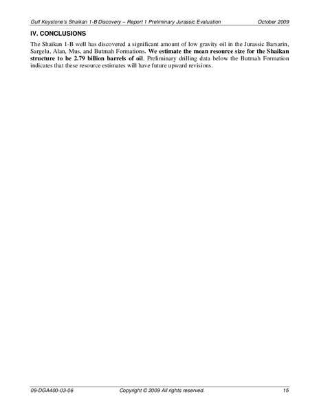 INVESTOR PRESENTATION – Gulf Keystone Petroleum Ltd. – slide 15