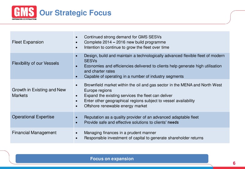 2014 FULL YEAR RESULTS – Gulf Marine Services Plc – slide 5