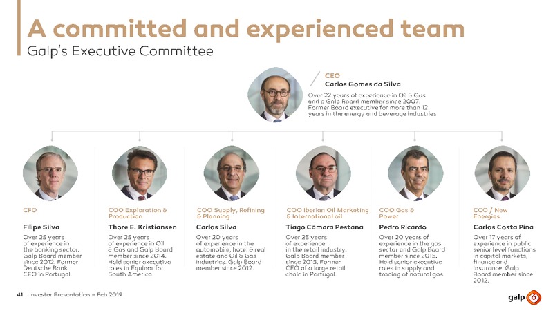 February 2019 Investor Presentation – Galp Energia – slide 41