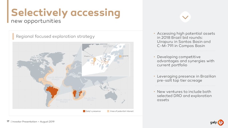 August 2019 Investor Presentation – Galp Energia – slide 16