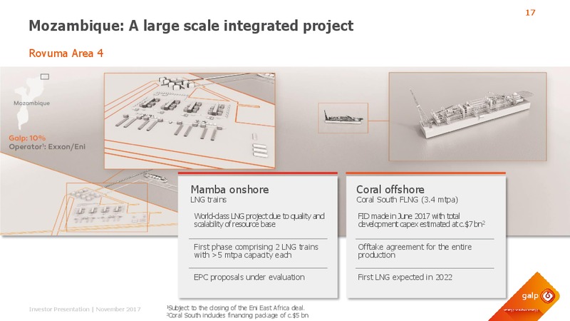 November 2017 Investor Presentation – Galp Energia – slide 16