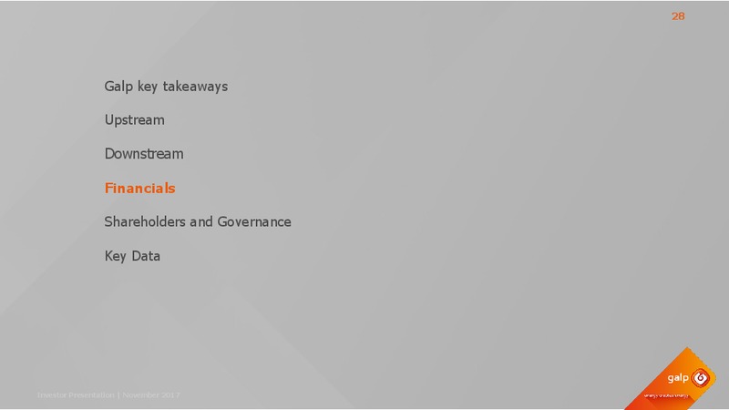November 2017 Investor Presentation – Galp Energia – slide 27