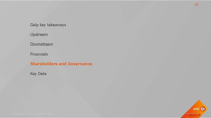 November 2017 Investor Presentation – Galp Energia – slide 32