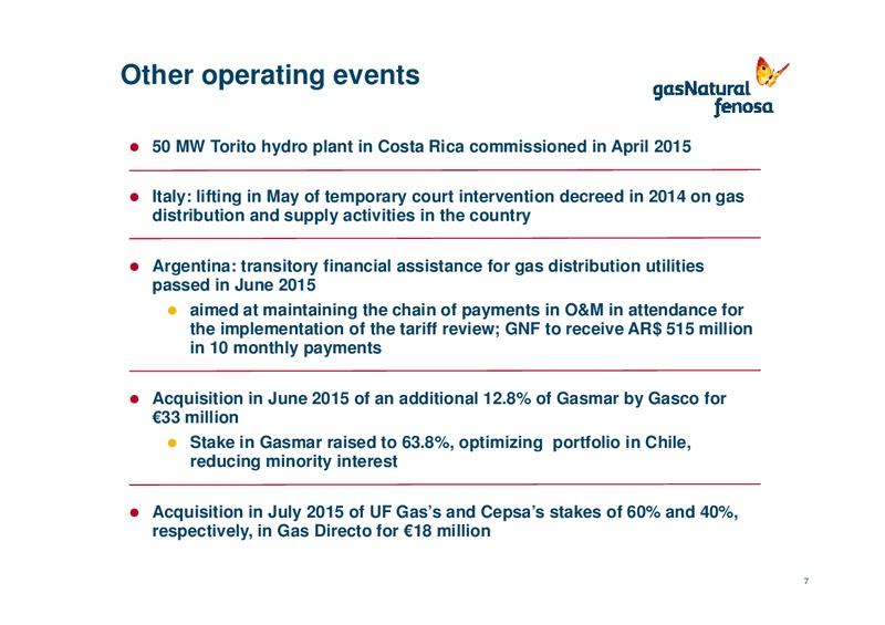 H1 2015 Results – Gas Natural Fenosa – slide 6